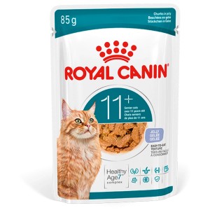 Royal Canin Ageing 11+ cibo umido per gatti in gelatina, busta da 85g per gatti anziani.