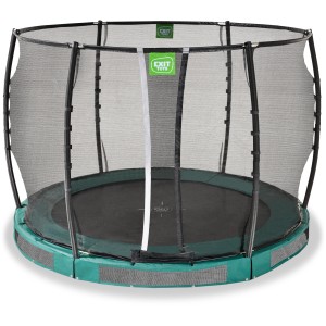 Trampolino interrato verde EXIT Allure Premium Ø 305 cm con rete di sicurezza.