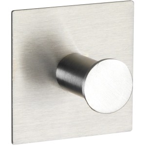 Wenko Gancio a muro Accadia, acciaio inox opaco, autoadesivo. Porta asciugamani moderno per bagno e cucina.