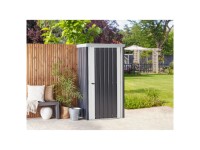 Beliani Gerätehaus Umbria mit Stahl-Dachrinne Graphitgrau/Cremeweiss