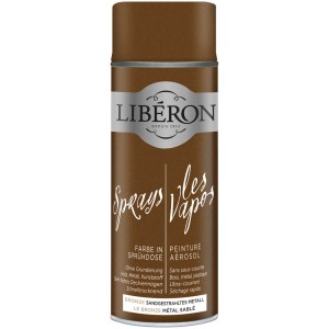 Libéron Sprühfarbe Bronze, sandgestrahltes Metall, 400ml Dose für Effektfarben.