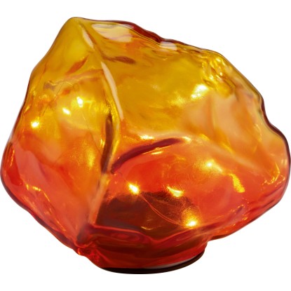 LED-Solar-Dekostein Kristall Orange-Rot (HxBxT) 13,5 x 14,5 x 12 cm