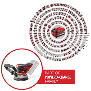 Ponceuse excentrique sans fil Einhell TP-RS 18/32 Li BL-Solo, membre de la famille Power X-Change.