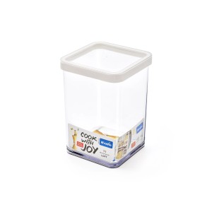 Contenitore quadrato Rotho Loft Premium, 1 l, bianco-trasparente.