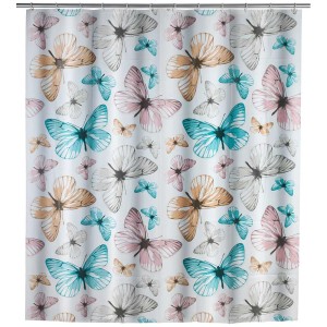 Tenda doccia Wenko Butterfly con farfalle colorate, 180x200 cm.