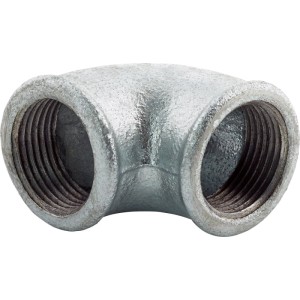Winkelverbinder 90 Grad, Temperguss, 24,1 mm (Rp 3/4) für Wasserinstallation.