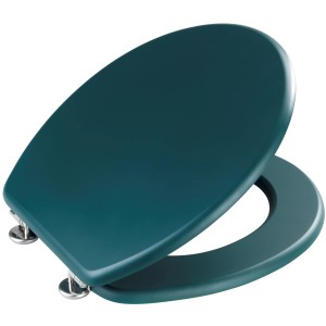 Wenko Sedile WC Prima, verde scuro opaco, in MDF con fissaggi in acciaio inox.
