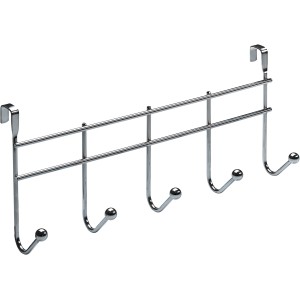 Appendiabiti da porta Hettich cromato con 5 ganci da appendere alla porta.