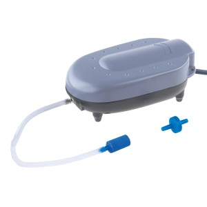 Aeratore per laghetto Heissner Outdoor 240 l/h con tubo e pietra porosa per l'aerazione del laghetto.