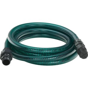 Kit de tuyau d'aspiration 25 mm, 4 m pour pompes de jardin et surpresseurs avec raccords en plastique et clapet anti-retour.