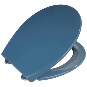 Sedile WC blu Wenko Samos Premium in duroplast con chiusura ammortizzata.