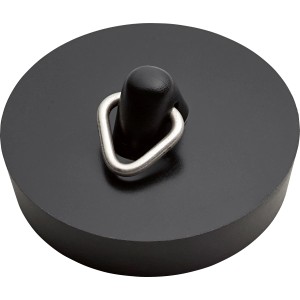 Tappo nero (Ø 48,5 mm) per lavandino e vasca da bagno.