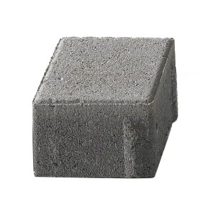 Pavé carré en béton gris, 10x10x6 cm, pour allées et entrées de garage.