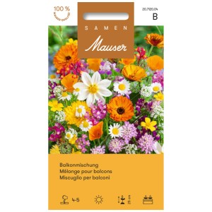 Mélange de graines de fleurs pour balcon coloré : Fleurs d'été comme les muflier et les pétunias pour jardinières et pots.