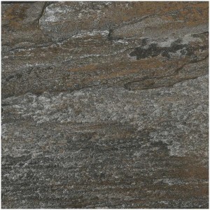 Piastrella per terrazza Lava, smaltata, nero opaco, 60x60 cm. Piastrella per pavimentazione effetto pietra.