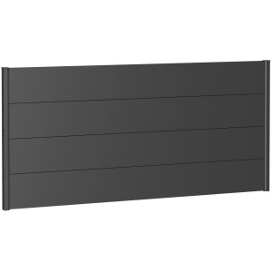 Panneau mural Biohort brise-vue en gris foncé métallisé, 200x90 cm, pour le jardin.