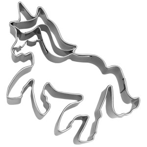 Einhorn Ausstecher aus Edelstahl, 6,5 cm, für Küche und Basteln.