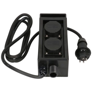 Presa da giardino maxGarden con picchetto, nera, per esterni.