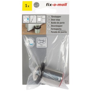 Fix-o-moll Fermaporta autoadesivo, acciaio inox argento, Ø 27/36 mm, altezza 46 mm.