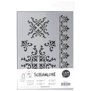 Stencil vintage A4 con motivi floreali per stencil.