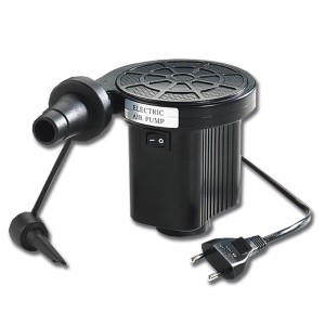 Pompe à air électrique Power noire avec adaptateurs et câble pour un gonflage rapide.