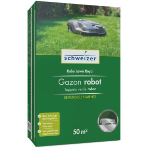 Graines de gazon Schweizer Robo Lawn Royal 1,25kg pour une pelouse dense et verte.