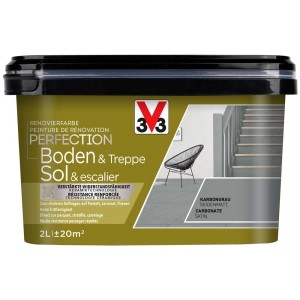 Bodenfarbe Reno Perfektion Karbongrau, 2 l, für Böden und Treppen im Innenbereich.
