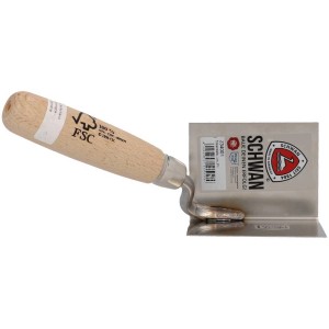 Spatule d'angle intérieure Schwan, largeur 80 mm, avec manche en bois pour un remplissage d'angle propre.