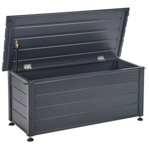 Coffre de rangement Beliani Campalto ouvert, gris foncé, en aluminium, 52x50x113 cm.