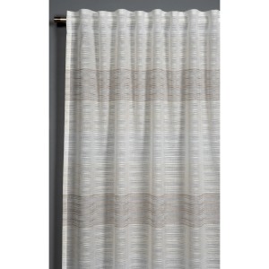 Sciarpa beige Bennetti con nastro per tende, 140x245 cm, per tende da finestra.