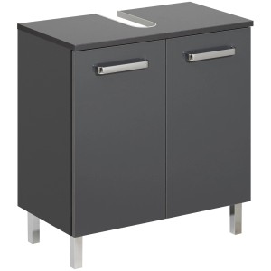 Meuble sous-vasque Pelipal 311 anthracite avec poignées chromées, 62x60 cm.
