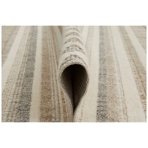 Tapis tissé Luxor Living Crosby, crème-gris, 80x150 cm, tapis à poils courts avec motif rayé.