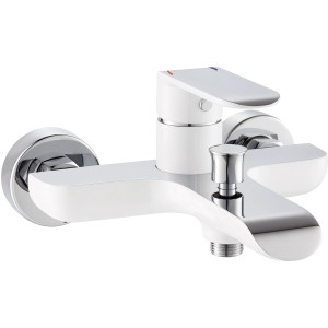 Miscelatore per vasca baliv WA-5070, bianco-cromo, con monocomando e deviatore per funzione doccia.