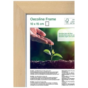 Cornice Oecoline in legno naturale, 10x15 cm. Design semplice per foto.