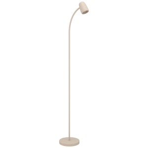 Lampadaire Eglo Carlo couleur sable, 170 cm de haut, en acier. Lampadaire design pour intérieur.