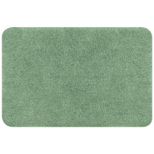 Tapis de bain rectangulaire Spirella Bree vert basilic, 70x120 cm, avec poils en acrylique.