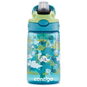 Contigo borraccia Dinos Green, 420ml, con dinosauri e cannuccia.