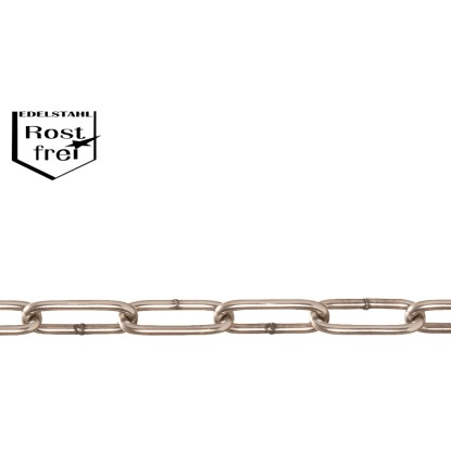 Rundstahlkette Form C rostfrei Ø 5 mm / Meterware