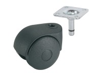 Doerner + Helmer Rotella doppia in plastica Nero Ø 5 cm / altezza 6,8 cm