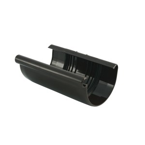 Giunto di collegamento marrone per grondaia Marley RG 100 in plastica.