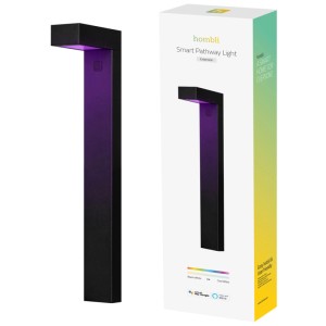 Hombli Smart Pathway Light in alluminio nero, con confezione.