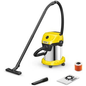 Aspirateur eau et poussière Kärcher WD 3 S V-17/6/20 avec accessoires, jaune/argent.
