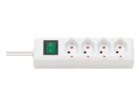 Swiss-Line Multipresa con interruttore H05VV-F 3G 1,0 / 4 x / Bianco / 1,5 m