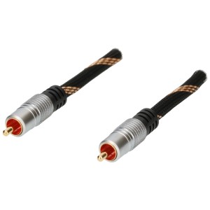 Câble Cinch Schwaiger AC3 HQ 1, noir, 5 m, pour transmission audio.
