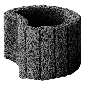 Petit anneau de plantation anthracite, 35x20 cm, en béton pour jardin et stabilisation des pentes.