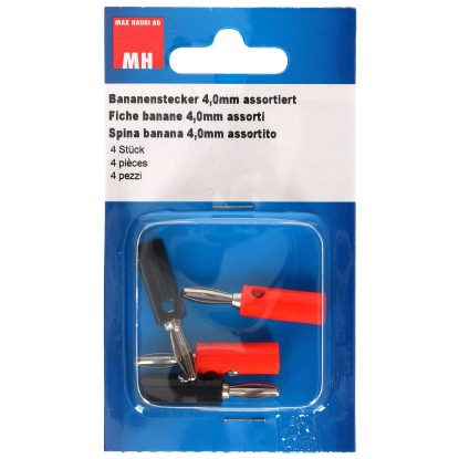Bananenstecker mit Schraubanschluss 4 mm / 4 Stk.