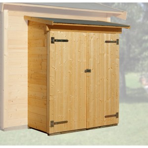 Weka Anbauschuppen A lasuré, abri de jardin en bois pour ranger les outils.