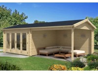 Alpholz Gartenhaus Freiburg-44 Natur 755 cm x 399 cm mit Falttür