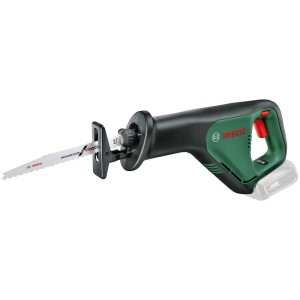 Scie sabre sans fil Bosch AdvancedRecip 18 V sans batterie. Design noir et vert avec lame de scie.