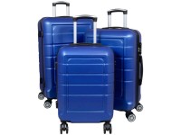 Rollkoffer-Set Como ABS Blau 3-tlg.